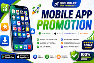 do mobile app promotion, app install, android, ios app review, website review