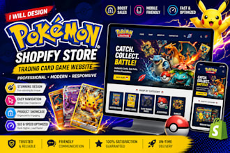 design pokemon shopify store trading card tcg website pokemon store