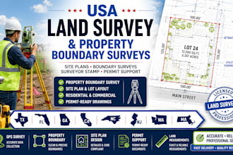 usa tx fl ga ca nc nj wg ma land surveyor property and boundary surveys