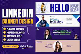 design professional linkedin banner and profile branding
