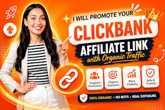 promote your clickbank affiliate link with organic traffic