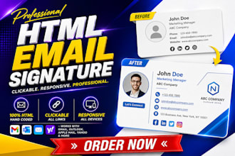 html email signature, email, clickable email html signature for gmail, outlook