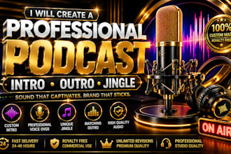 create a professional podcast intro, outro and custom jingle