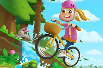 create colorful children book illustrations