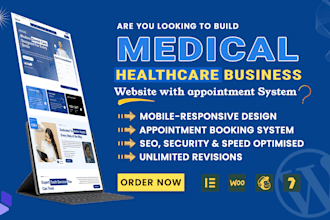 design premium wordpress medical, healthcare, home care, dental clinic website