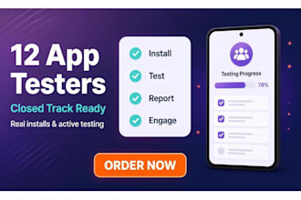 provide 12 testers for google play closed testing user testing 12 app tester