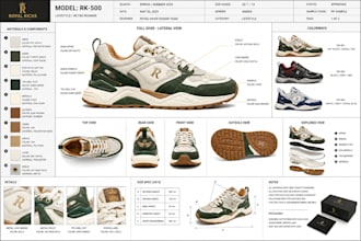 design tech pack sneakers, 3d footwear, shoe techpack render for manufacturing