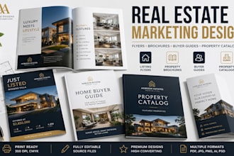 design real estate property listing flyers brochure buyer guide property catalog