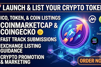 list your ico token on coinmarketcap, coingecko, and dextools