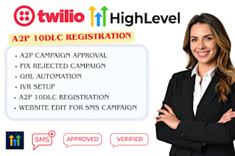 fix gohighlevel twilio a2p 10dlc SMS tcr brand campaign approval