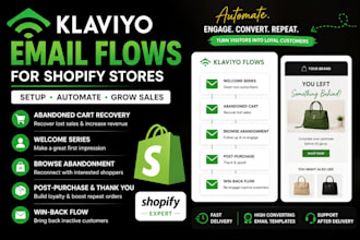 set up klaviyo email flows for shopify abandoned cart and welcome emails