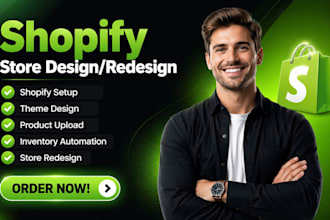 setup shopify store design shopify website redesign upload product listing niche