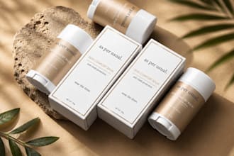 do packaging design, cosmetic label design, box design and cosmetic packaging