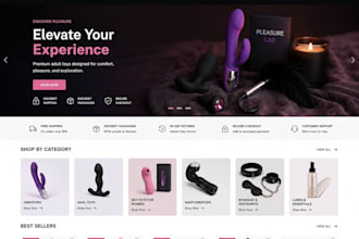 design 7 figure adult shopify store, adult toy store, shopify dropshipping store