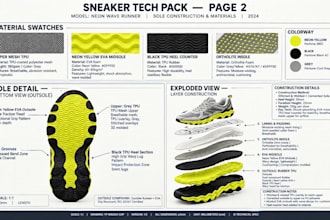 create shoe tech pack footwear tech pack sneaker design for manufacturer