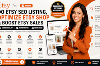do etsy SEO listing, optimize etsy shop and boost etsy sales