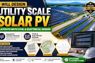design utility scale solar pv layouts with civil and electrical design