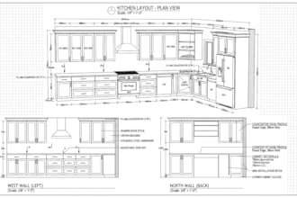 do shop drawing for washroom, bedroom, millwork and kitchen