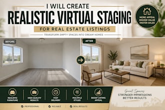 create realistic virtual staging for real estate listings