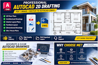 convert PDF, image or sketch to autocad dwg