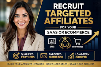 recruit targeted affiliate marketers for your saas or ecommerce business