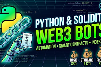 write custom smart contracts and web3 python bots