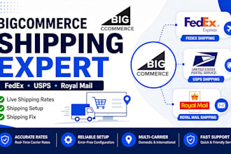 do bigcommerce fedex shipping, live shipping rates, usps shipping, royal mail