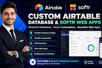 build custom airtable database airtable automation CRM softr webapp