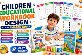 design a children workbook, educational workbook, homeschool workbook for kdp