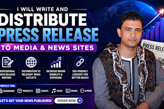 write and distribute your press release to media and news site