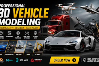 model realistic 3d vehicle models for games, animation and 3d printing
