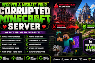 recover and migrate your corrupted minecraft server