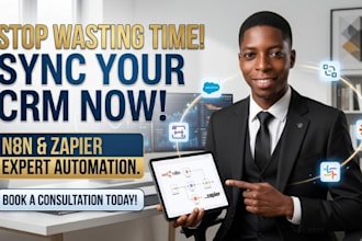 design a n8n and zapier expert automation to sync your CRM,