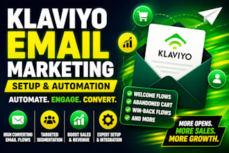 set up klaviyo email automation, welcome flows and abandoned cart automation