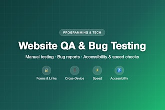 manually test your website and find bugs, UX and speed issues