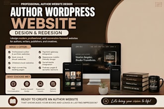 design a book website, ebook website, book author website, author website