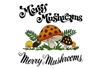 design a unique botanical mushroom logo