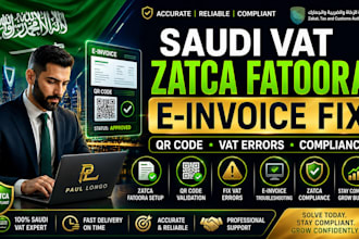 setup zatca fatoora, fix e invoices, vat errors, qr codes and compliance issues