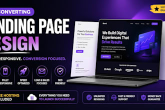 modern high converting landing page for your business with free hosting