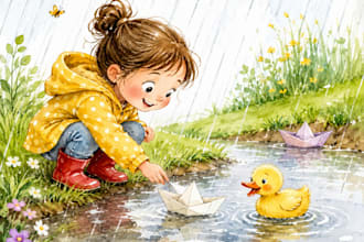 watercolor, children story book illustration, storybook KDP expert