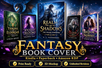 design fantasy book cover, kdp book cover, book cover design