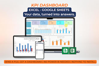 build a KPI dashboard in ms excel or google sheets with data analysis
