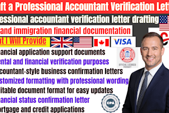 draft a professional accountant verification letter for financial applications