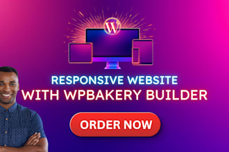 design or redesign a responsive wordpress website with wpbakery builder