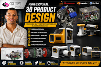 3d product design mechanical cad design hard surface model blender 3d rendering