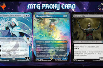 design custom mtg card game, card template, tcg, edh commander, alter anime mtg