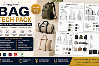 design backpack, duffle bag and tote bag tech pack