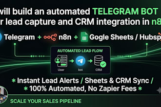 build automated telegram bot for lead capture and CRM integration