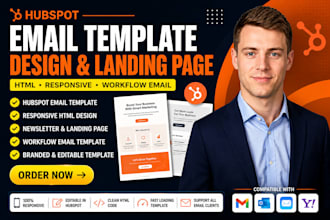 hubspot newsletter HTML email template landing page workflow email campaign