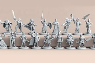 sculpt custom warhammer, 3d miniature, dnd figurine, tabletop for 3d printing